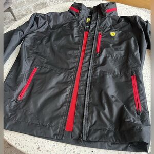 Ferrari White Care Tag on Red Mesh Lining